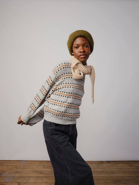 Marina Hand Knit Scarflette - Jasper