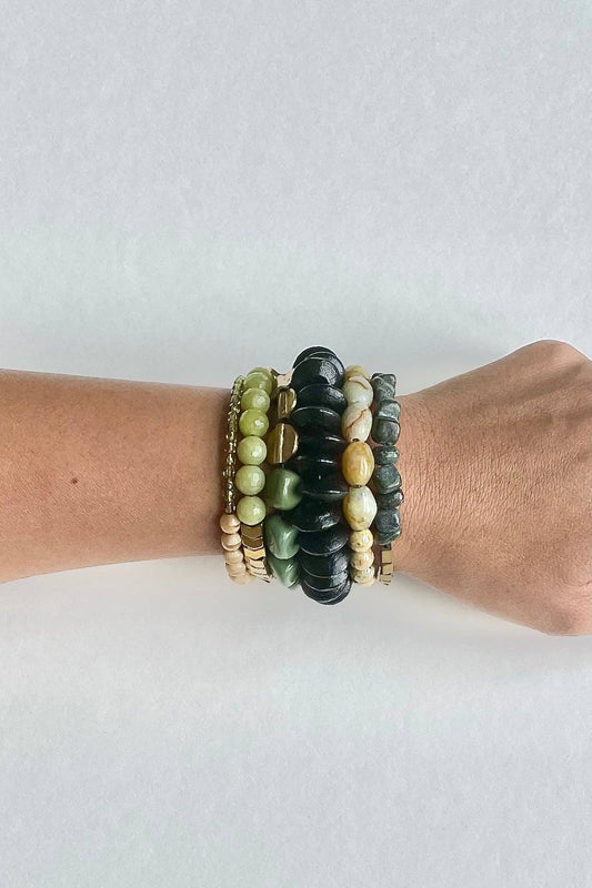 Green and black wrap bracelet