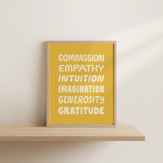 Nice Words Screen Print - Mustard