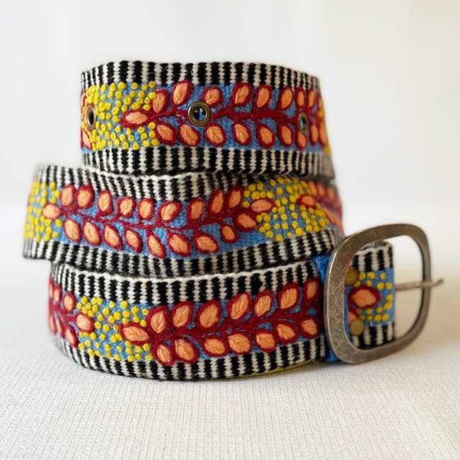 Growing Season Floral Embroidered Belt
