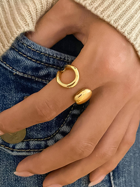 Florine 18K Plated Abstract Ring