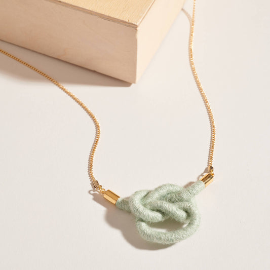 Square Fiber + Chain Necklace