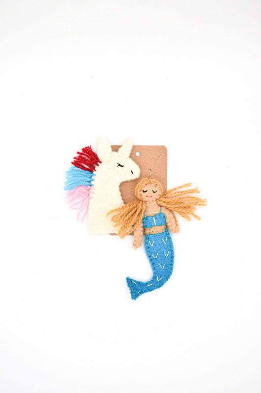 Finger Puppet - Mermaid and Unicorn Set
