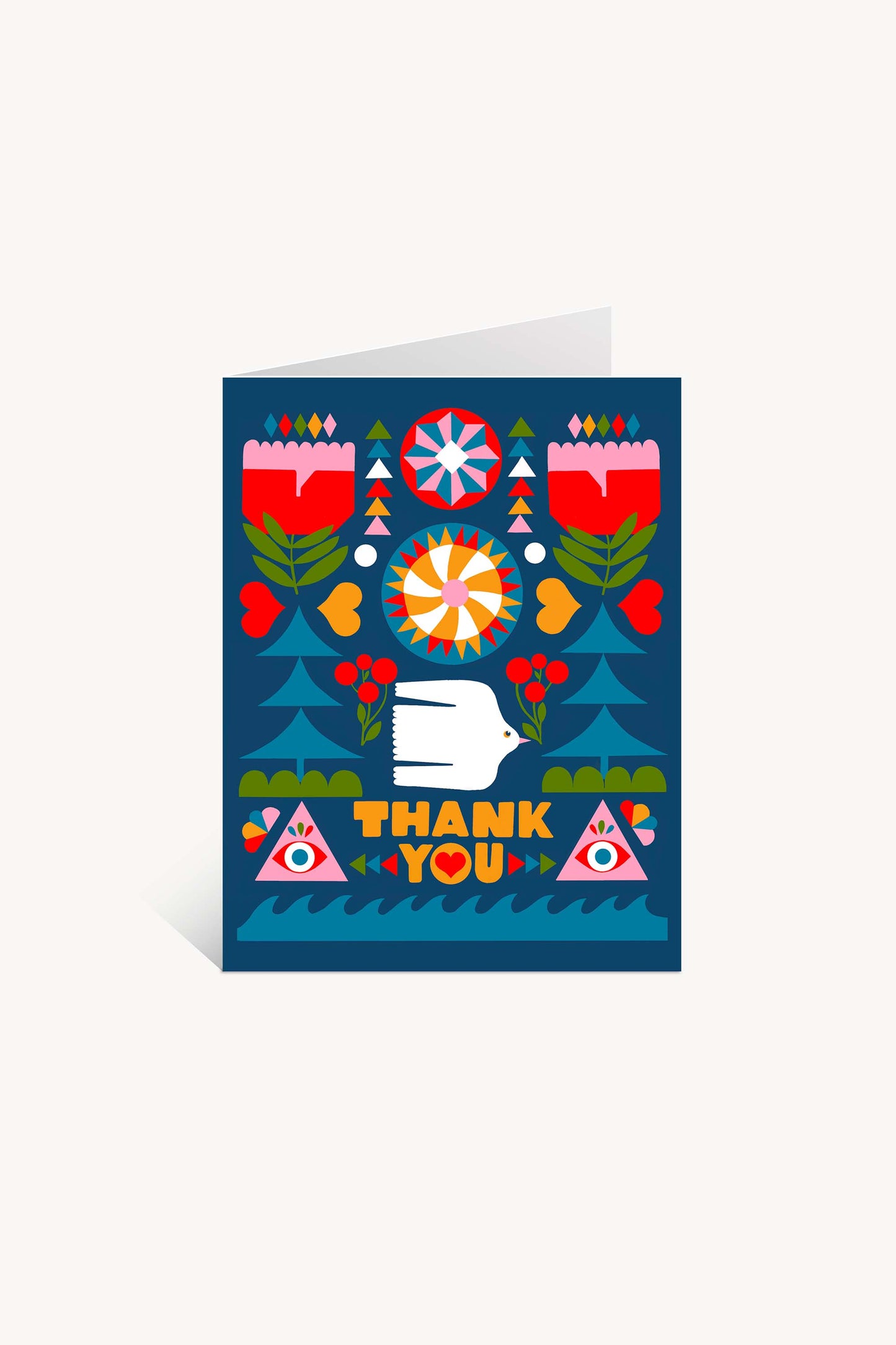 Folk Flowers Thank You Card