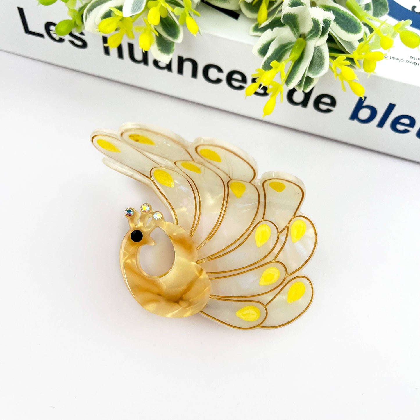 Peacock Hair Claw