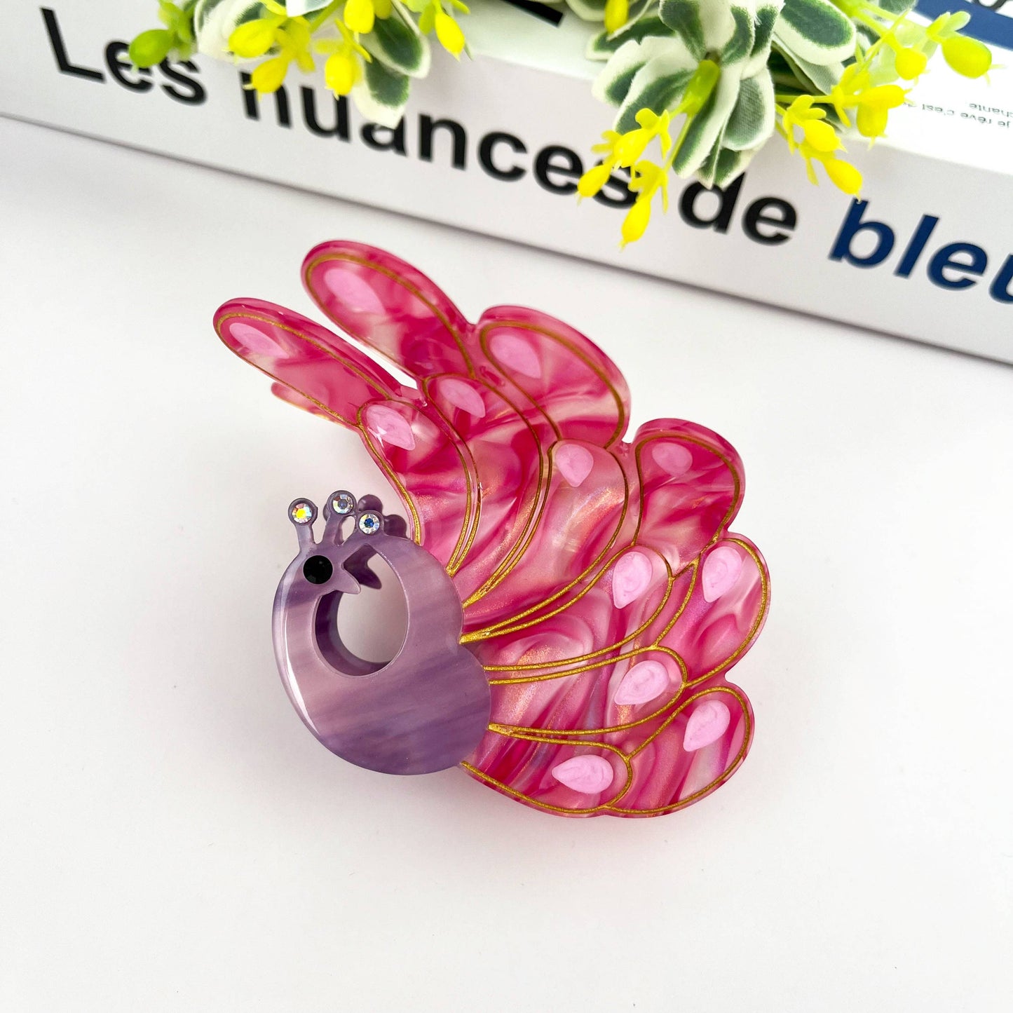 Peacock Hair Claw