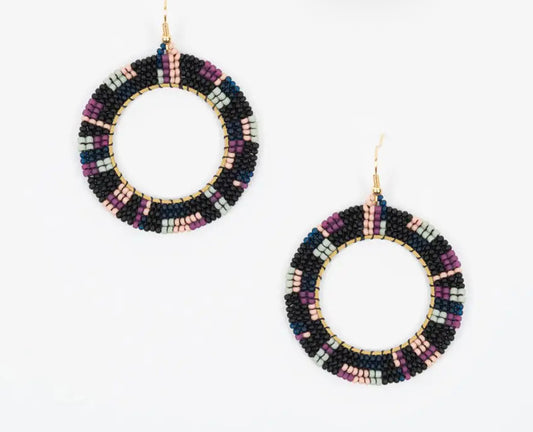 Circle with Square Hoop Earrings