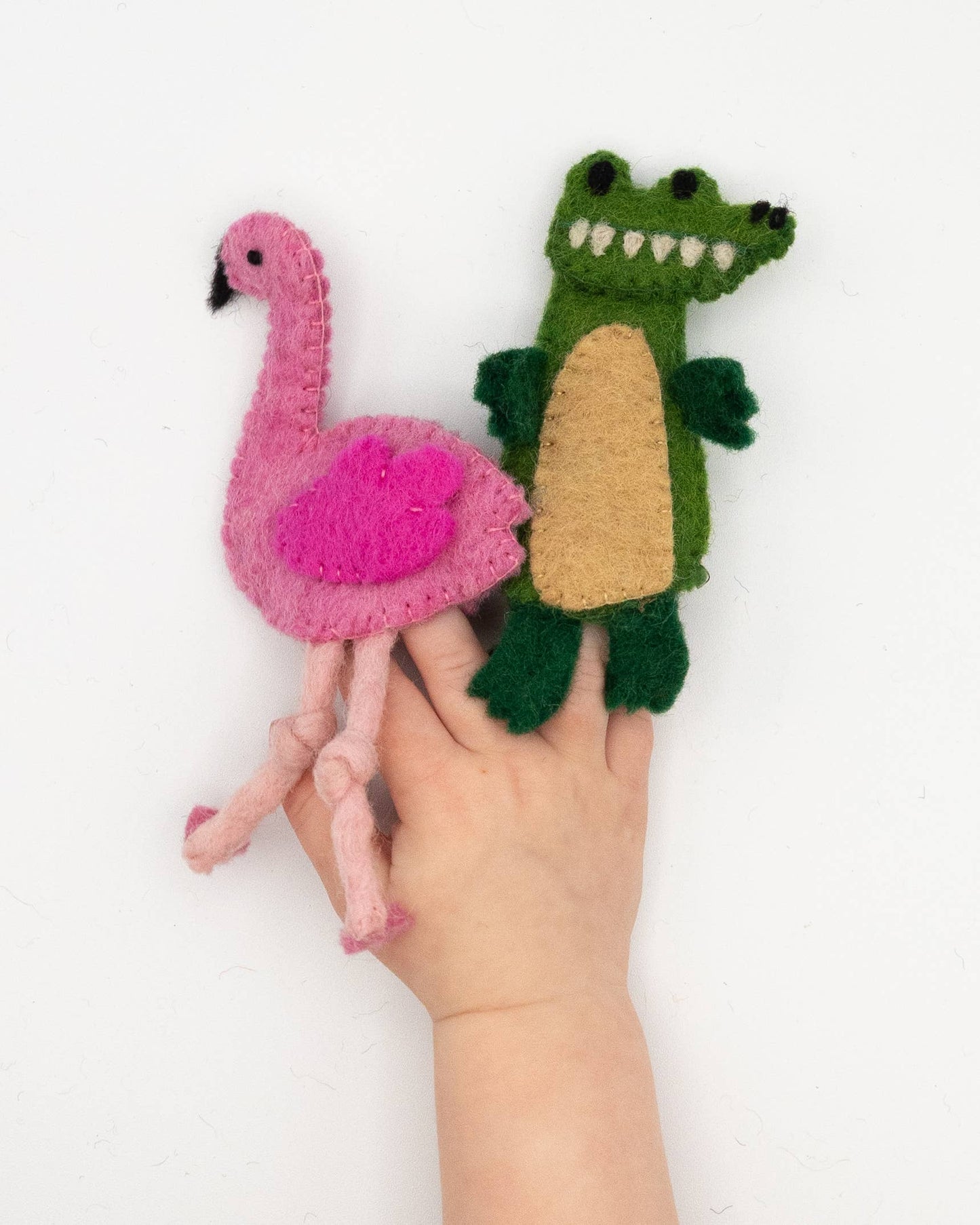 Finger Puppet - Alligator and Flamingo
