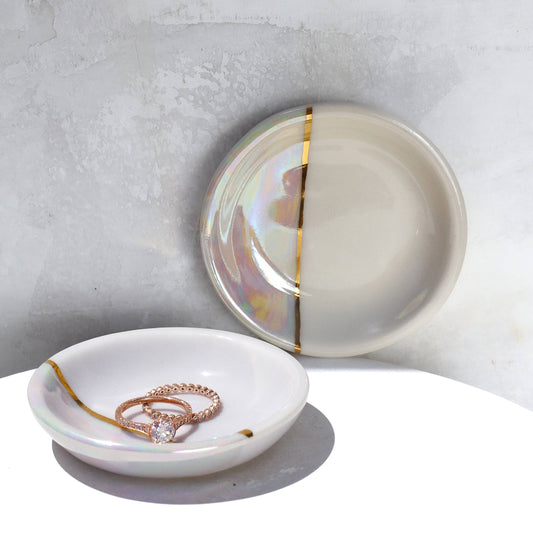 Dipped Iridescent Ring Dish