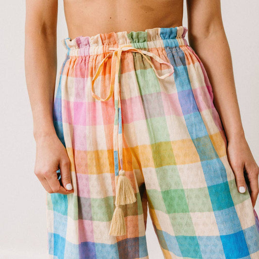 Rainbow Plaid Daphne Pant