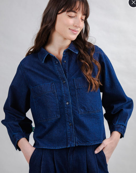 Boxy Denim Button Down