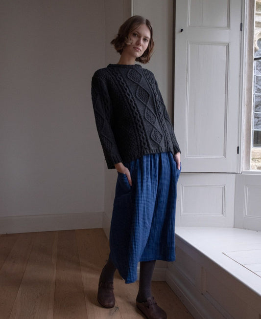 Nora Skirt - Petrol Check