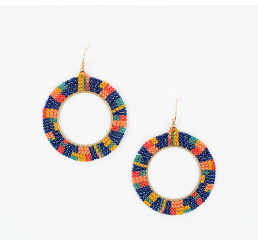 Circle with Square Hoop Earrings