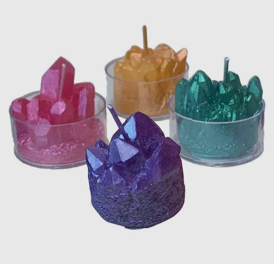 Kristall-Teelichter, 4er-Pack