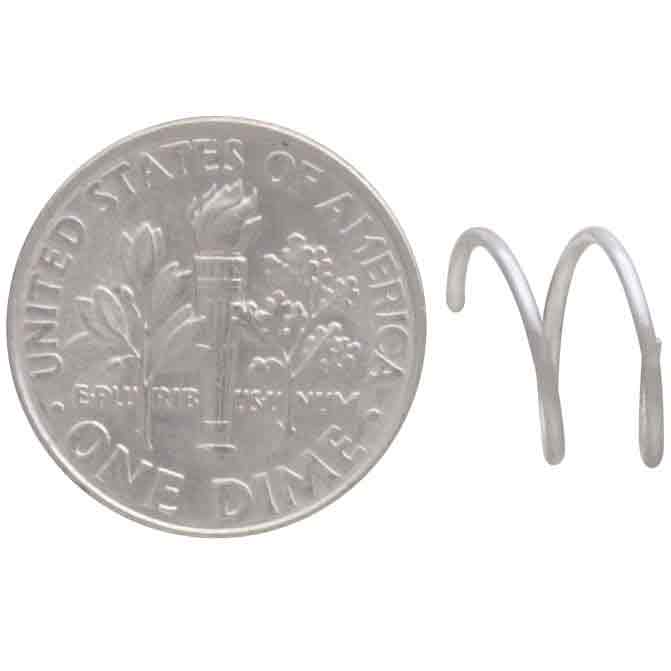 Doppelt durchbohrte Illusionsohrringe aus Sterlingsilber