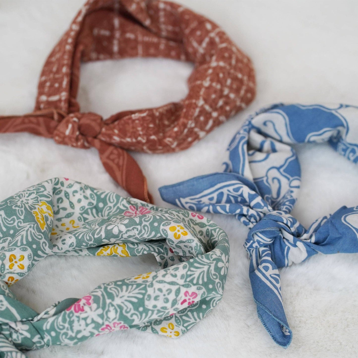Lime & Cream Batik Bandana