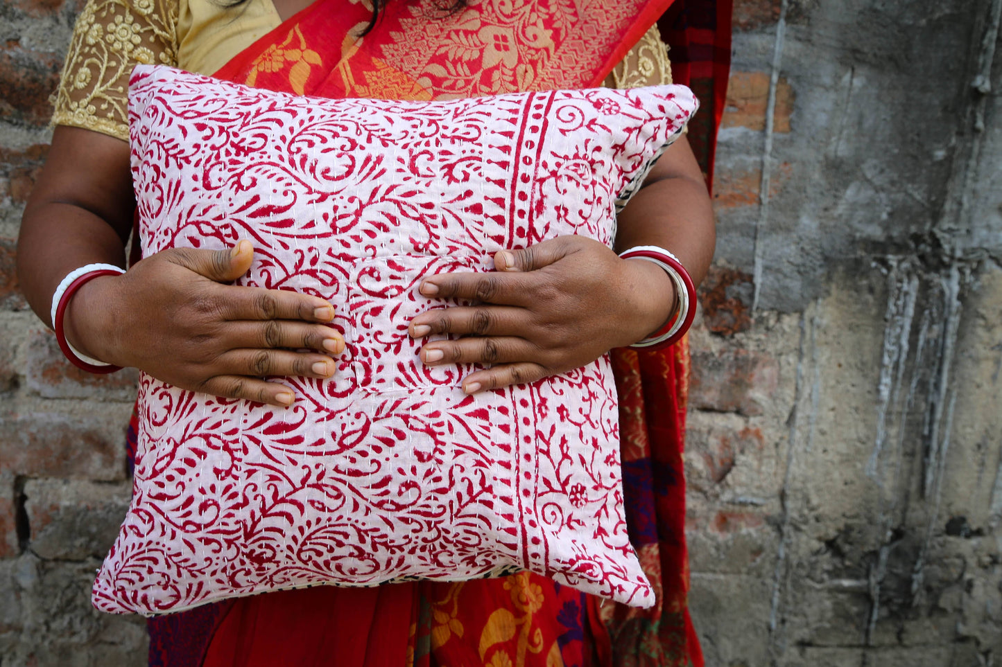 Funda de almohada Kantha