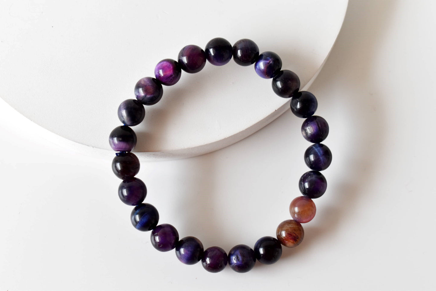 Tiger Cats Eye Violet Gemstones Bracelets