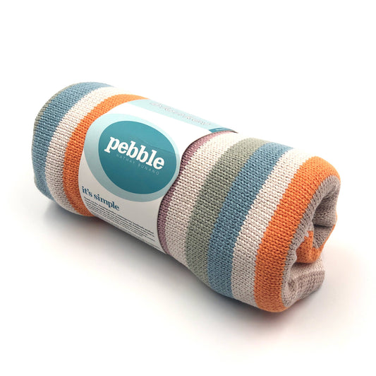 Manta de bebé hecha a mano - Rayas multicolores