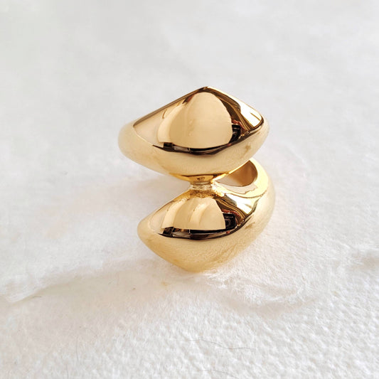 18k gold plated double wrap ring