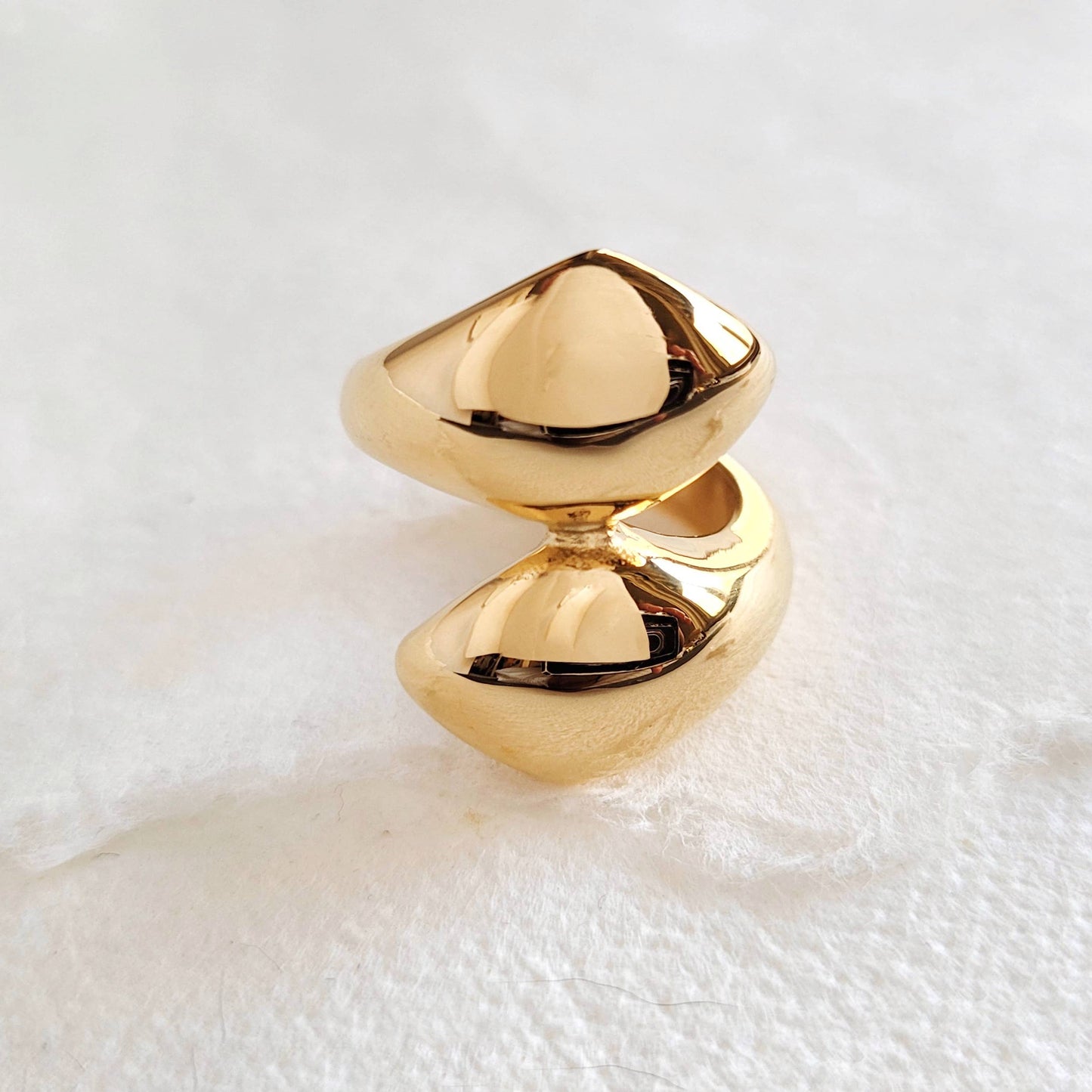 18k gold plated double wrap ring