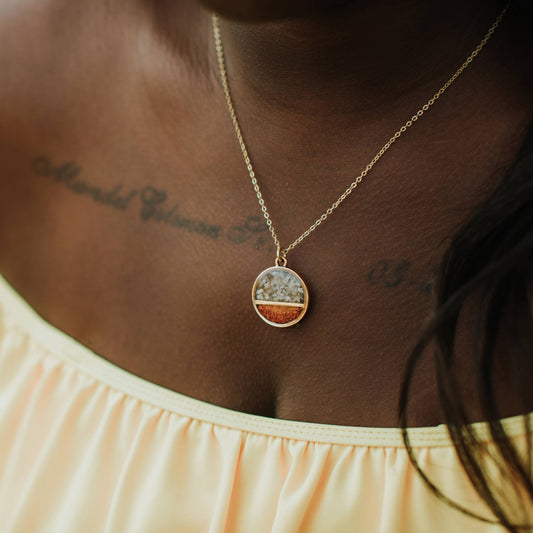 Half Moon Pyrite Necklace
