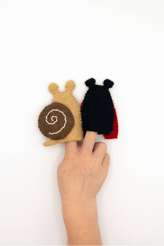 Finger Puppet - Ladybug and Snail Set (Garden theme)