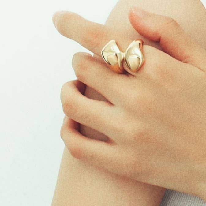18k gold plated double wrap ring