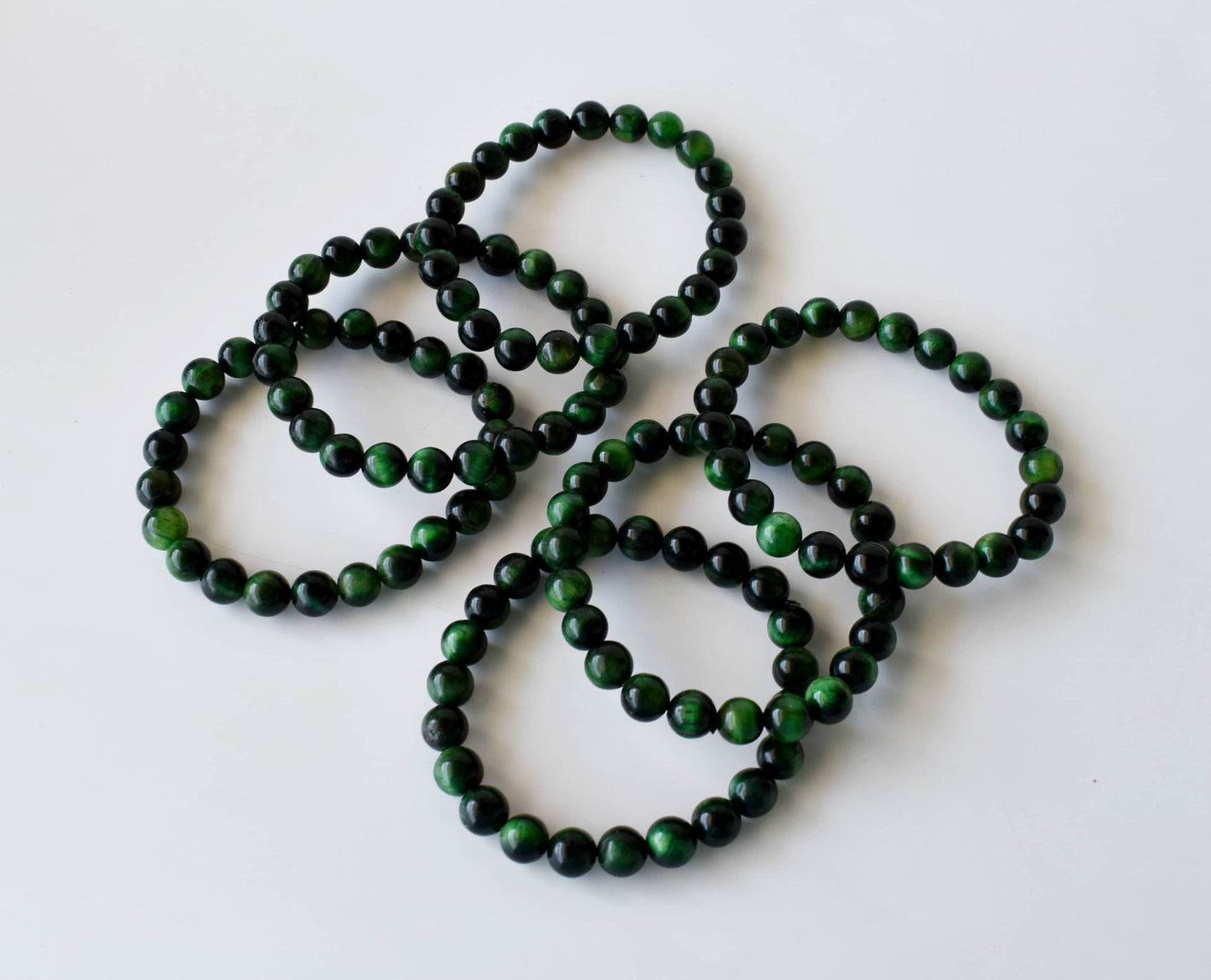 Tiger Cats Eye Green Gemstones Bracelets