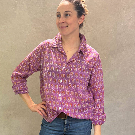 Pali Top- Malin Pink in Lightweight Cotton