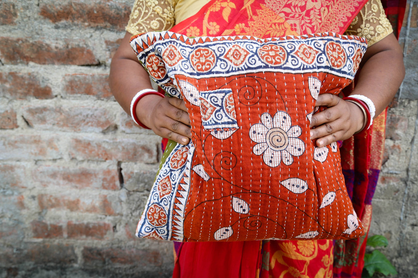 Funda de almohada Kantha