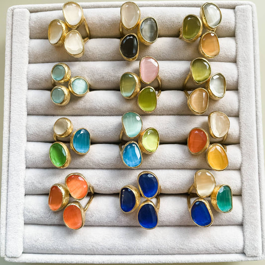 Triple Cat's Eye Rings