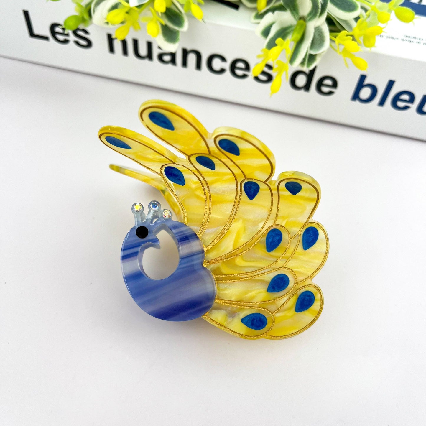 Peacock Hair Claw