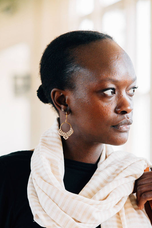 Pendientes colgantes de rocío de macramé