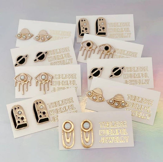 Vision Earrings With Opal