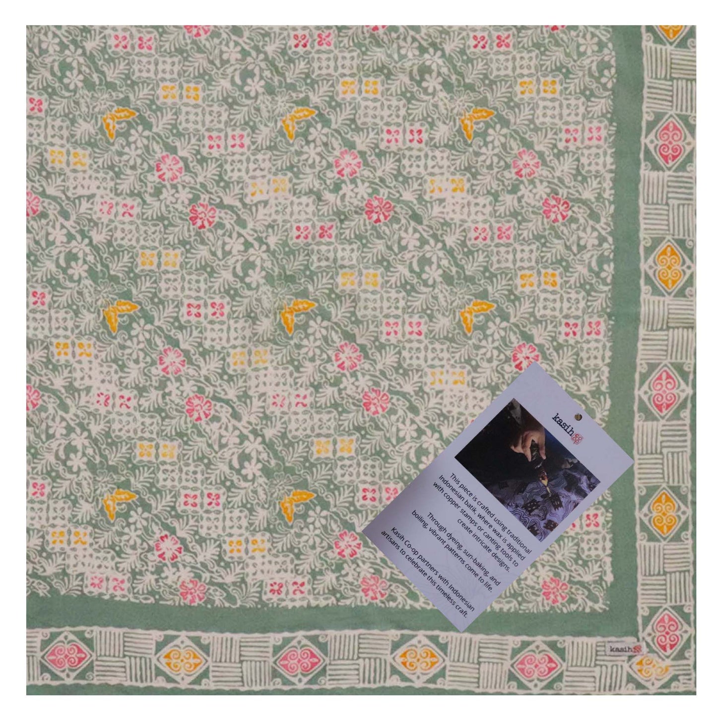 Lime & Cream Batik Bandana