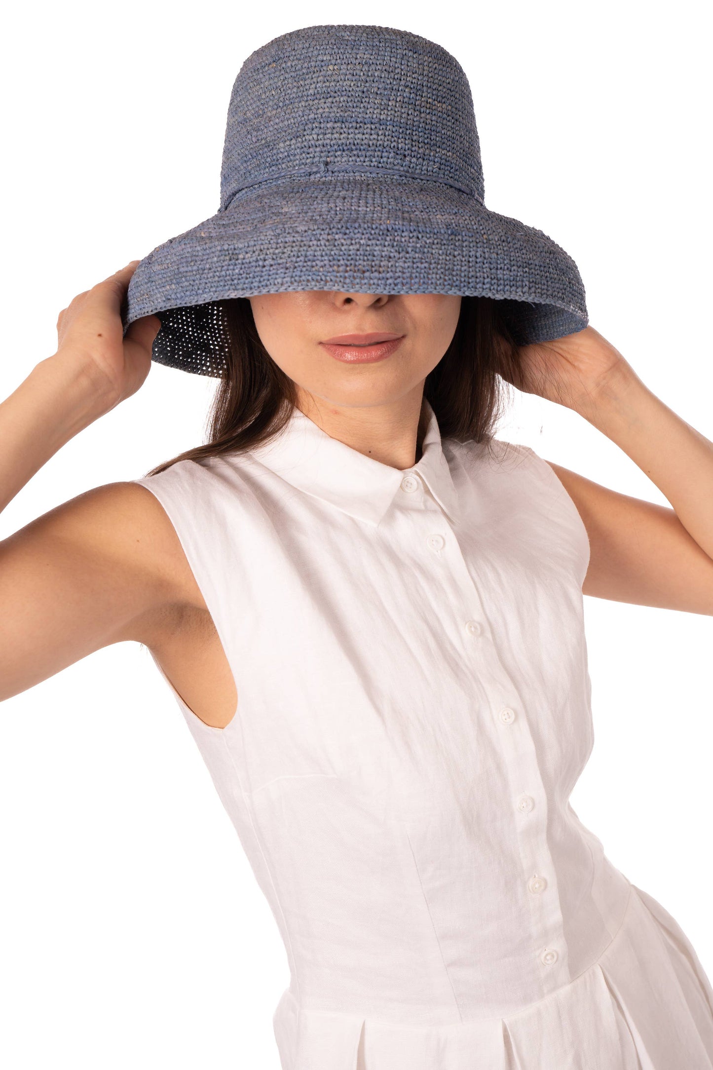 3" Brim Leor Crochet Straw Sun Hats