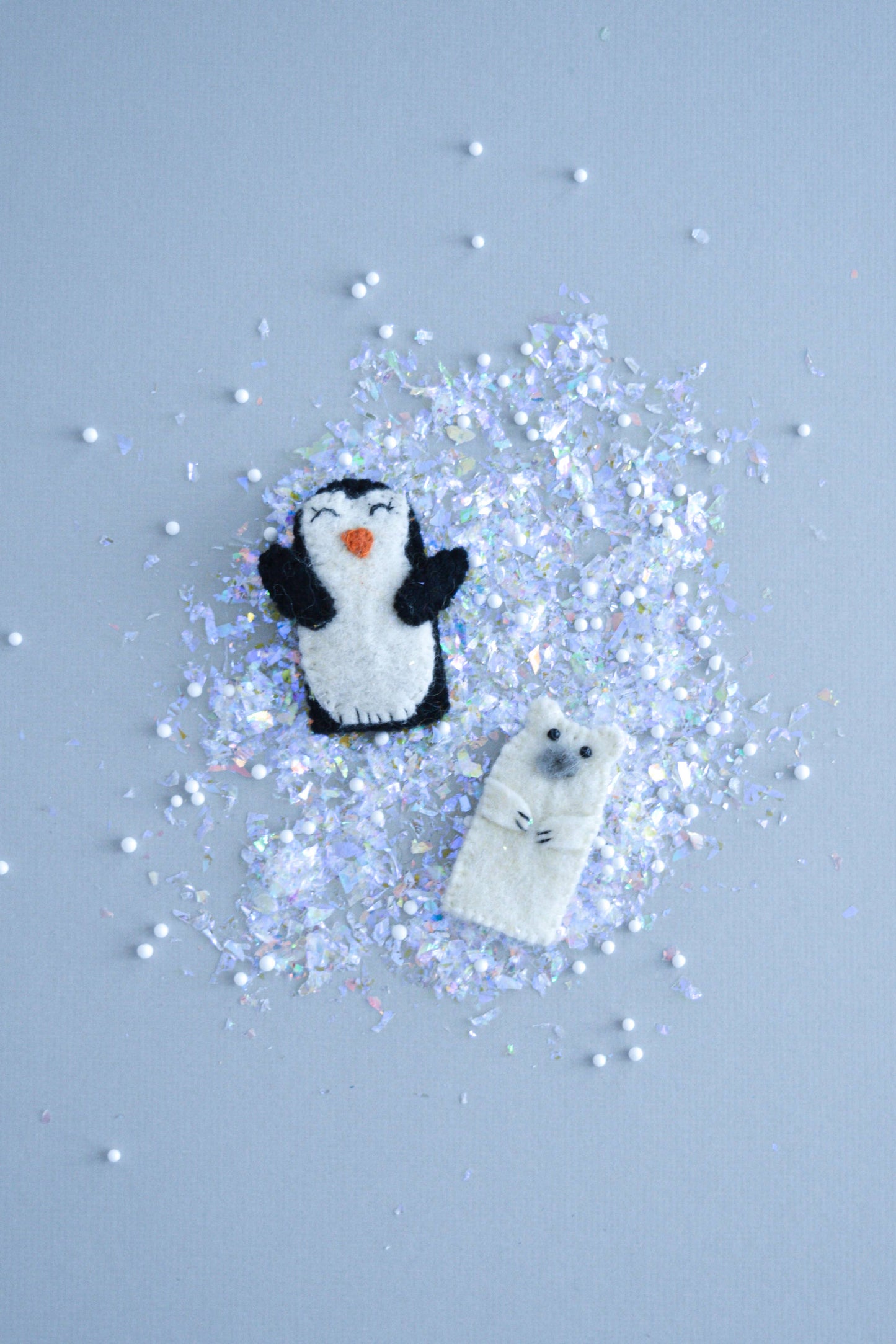 Finger Puppet - Penguin and Polar Bear Set