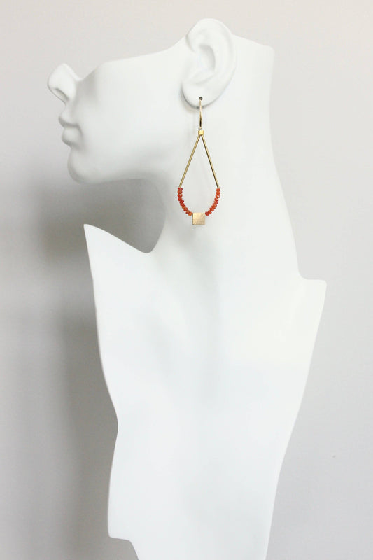 Faceted carnelian earrings
