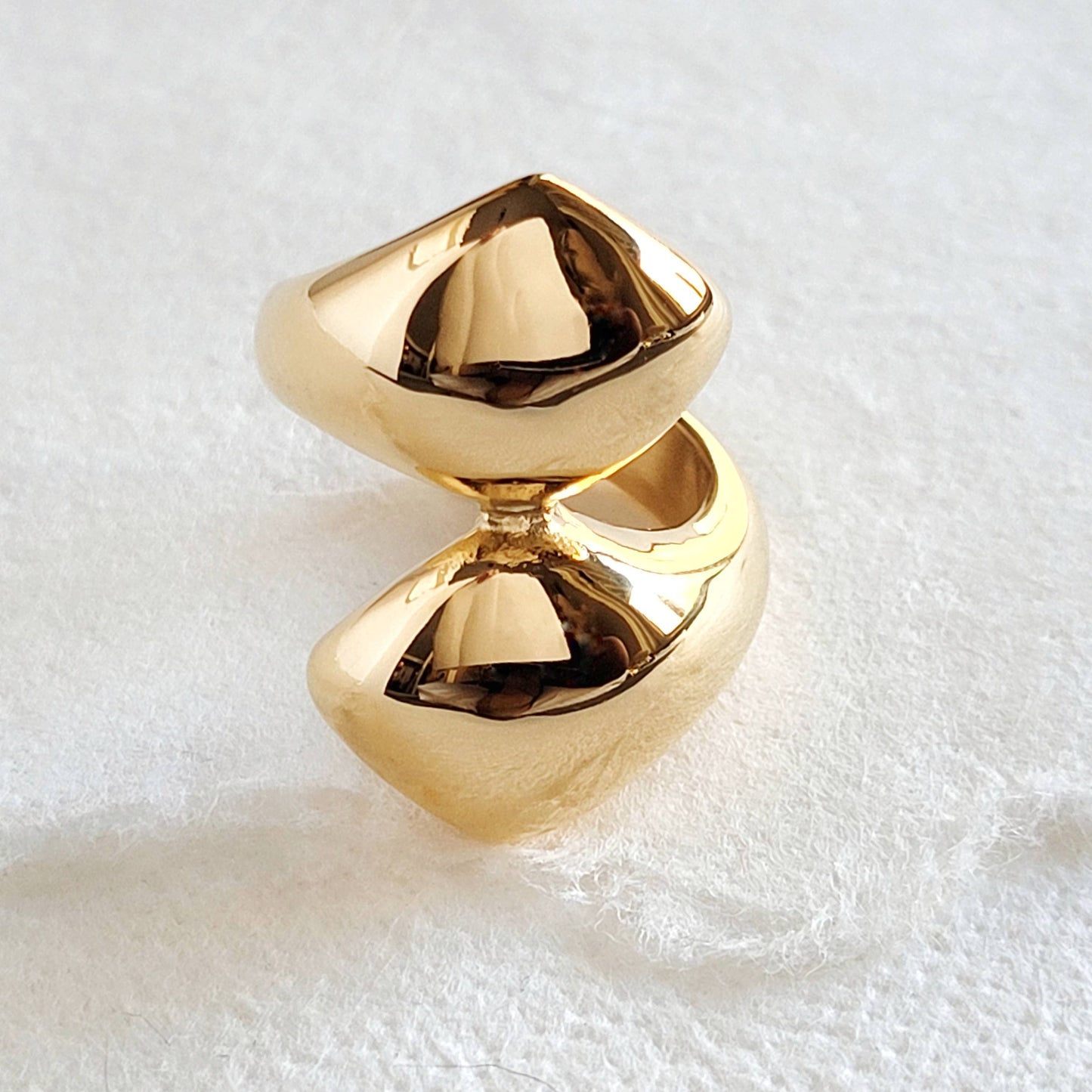18k gold plated double wrap ring