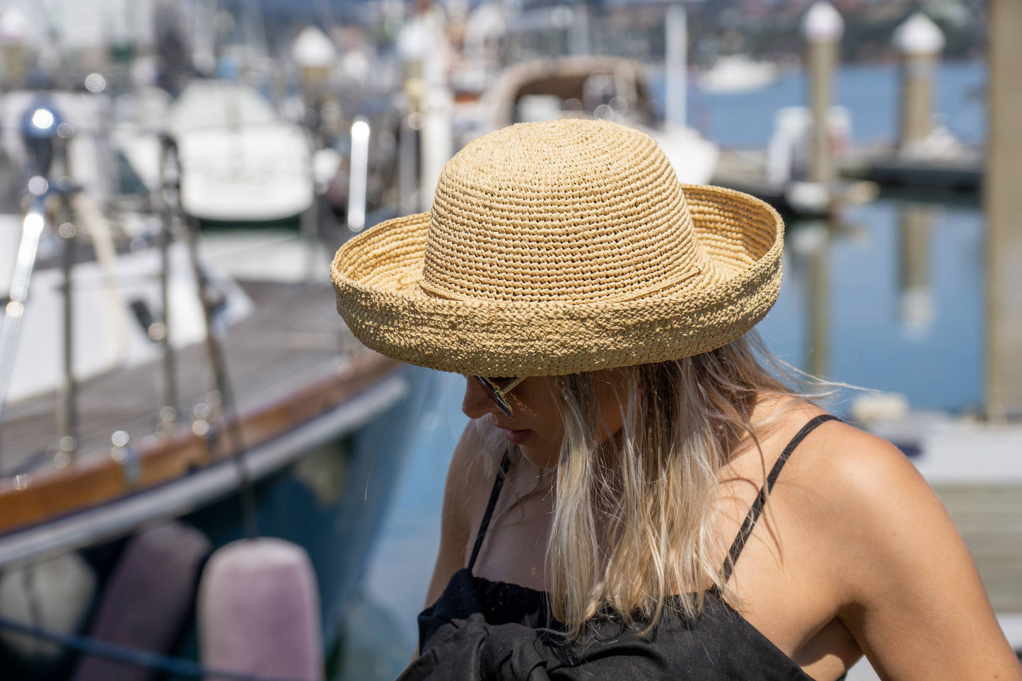 3" Brim Leor Crochet Straw Sun Hats