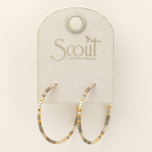 Miyuki Small Hoop - Pewter/Gold