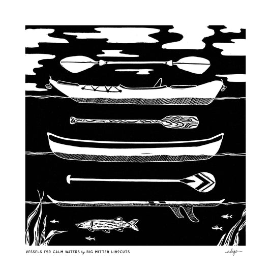 Vessels for Calm Waters Linoprint