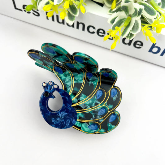 Peacock Hair Claw
