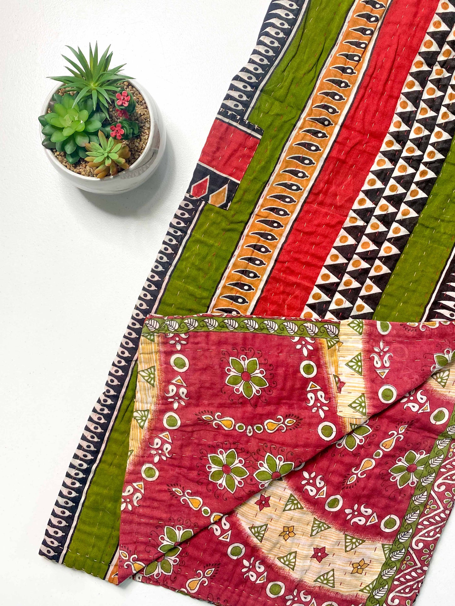 Kantha Throw Blanket