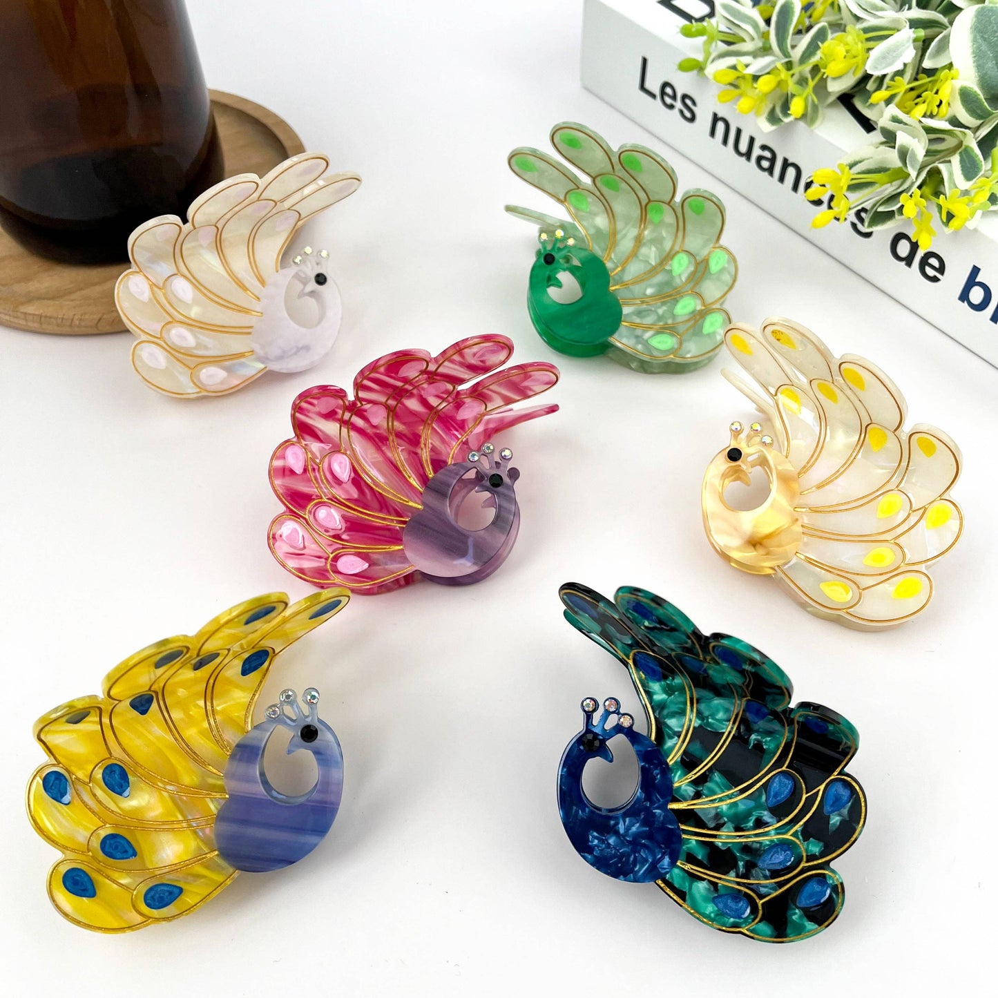 Peacock Hair Claw