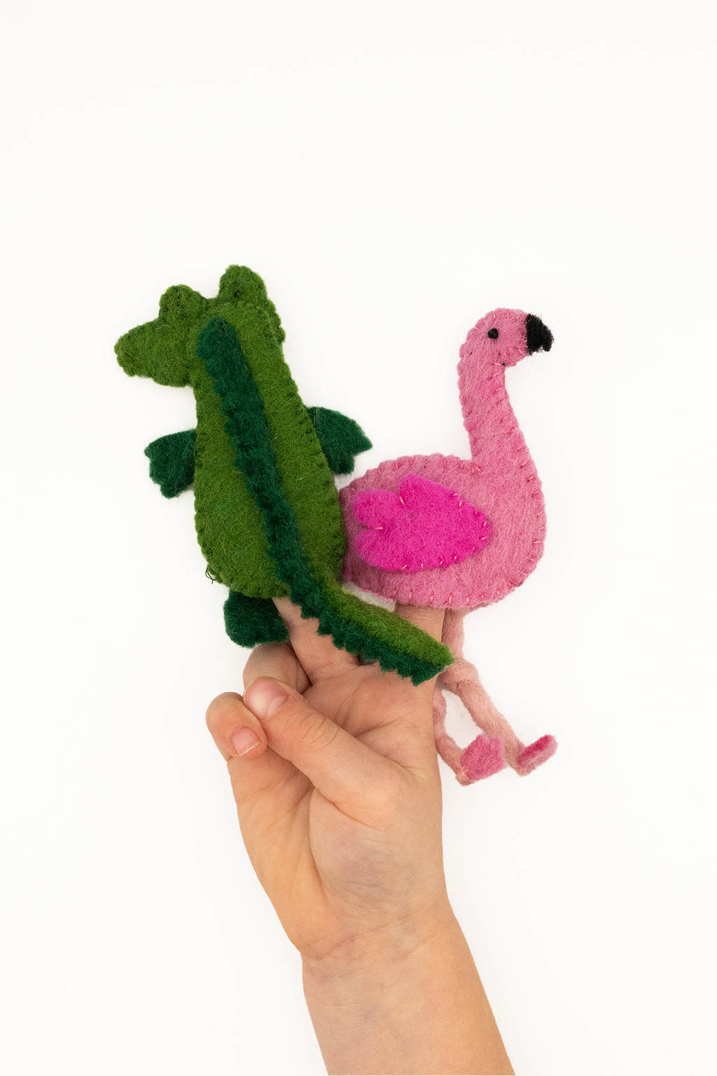 Finger Puppet - Alligator and Flamingo