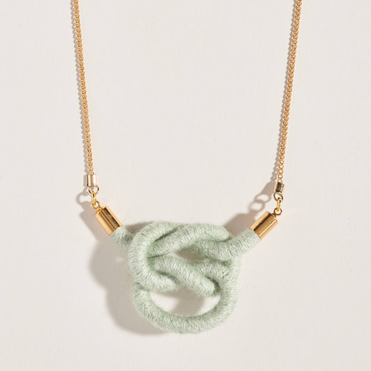 Square Fiber + Chain Necklace