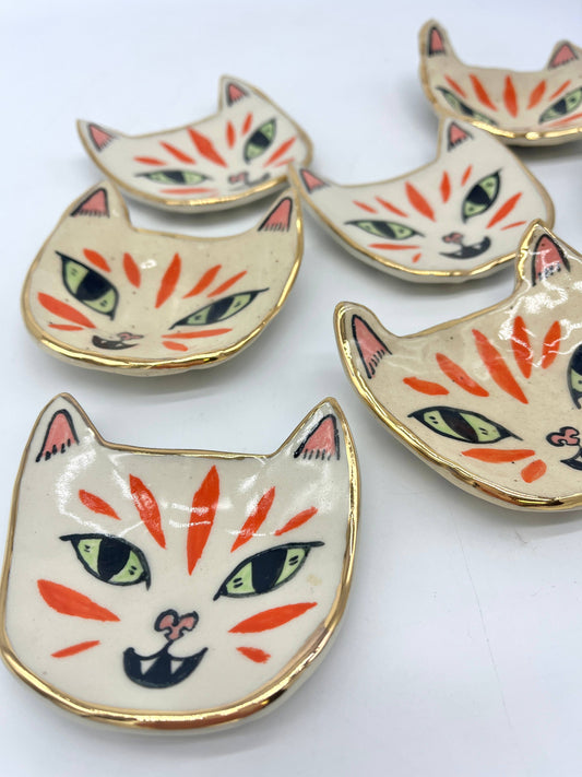 Tiger Dish with 22k Gold Luster