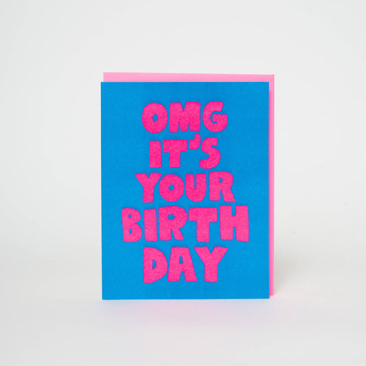 OMG Birthday Letterpress Greeting Card